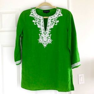 Jones New York green linen tunic